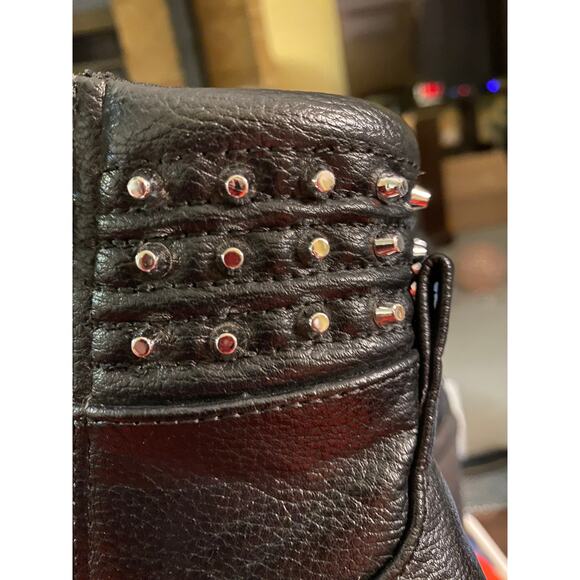 NoBo Black Lace Up, Studded Shoes with Chunky Heels Size 9 Goth Punk - Picture 1 of 6